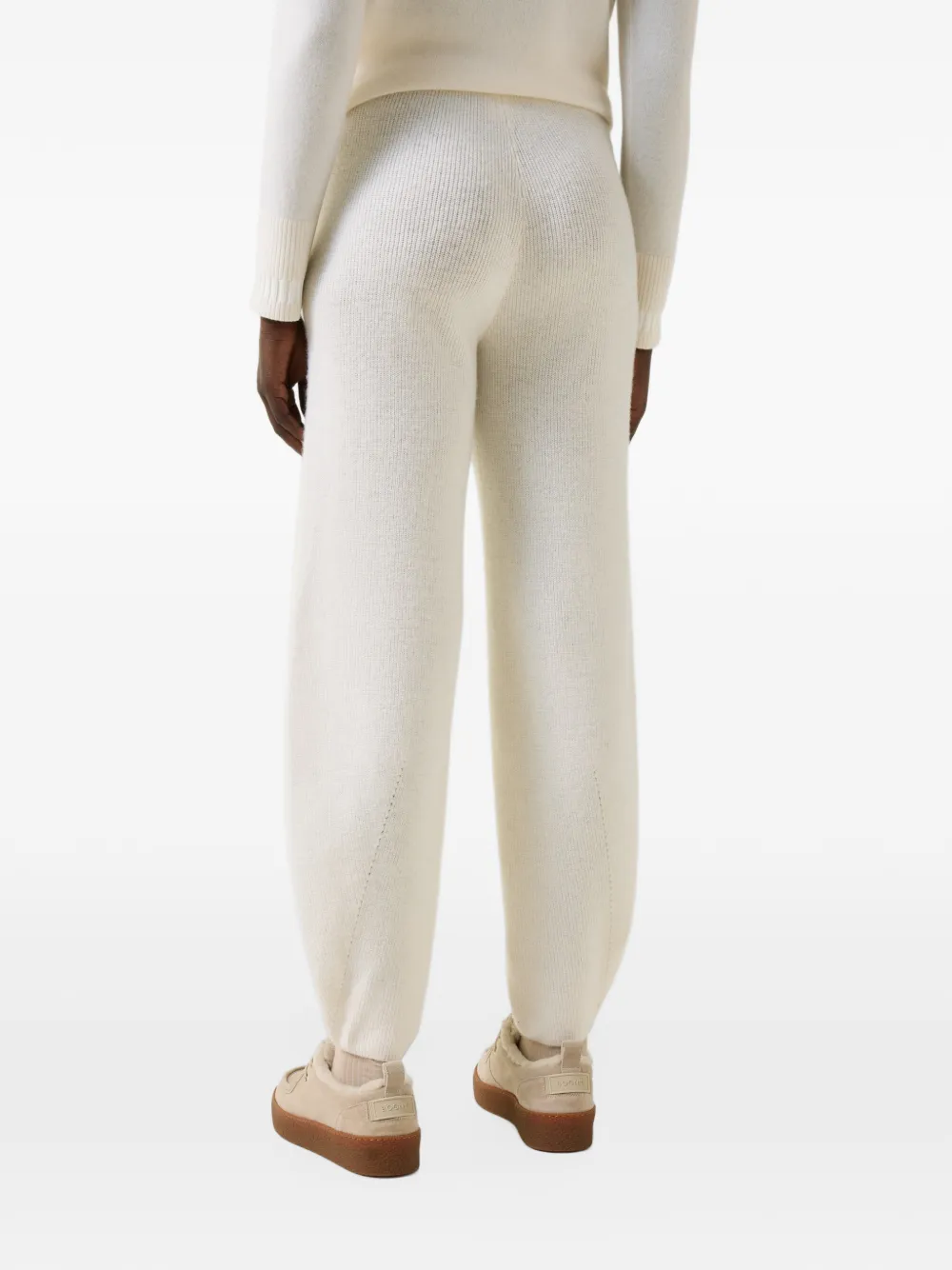 BOGNER Luana ribbed-waist trousers Wit