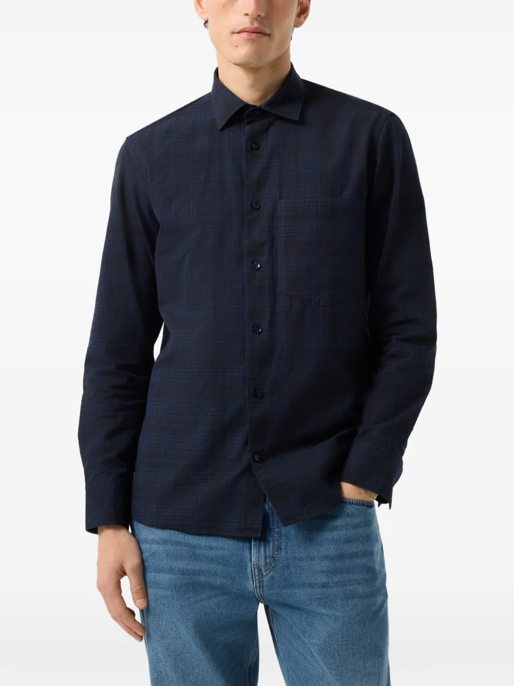 BOGNER Hardy check-pattern shirt Blauw