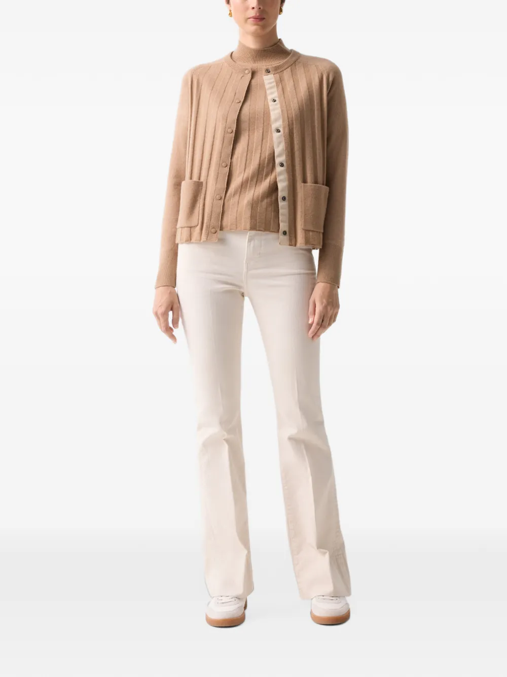 BOGNER Tanja ribbed-knit cardigan Bruin