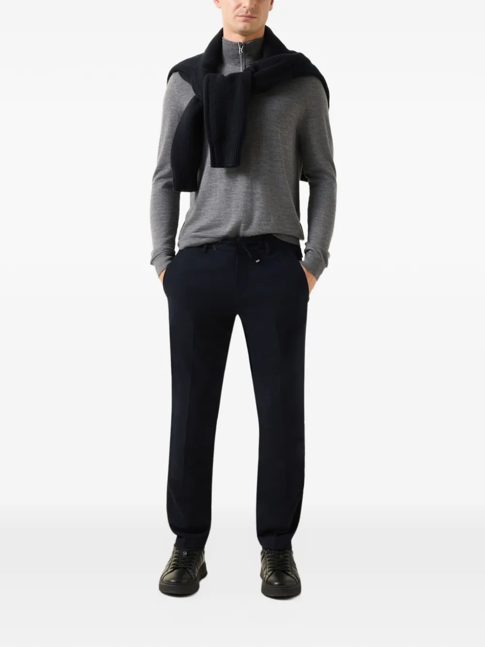 BOGNER Riley Business pressed-crease trousers Blauw