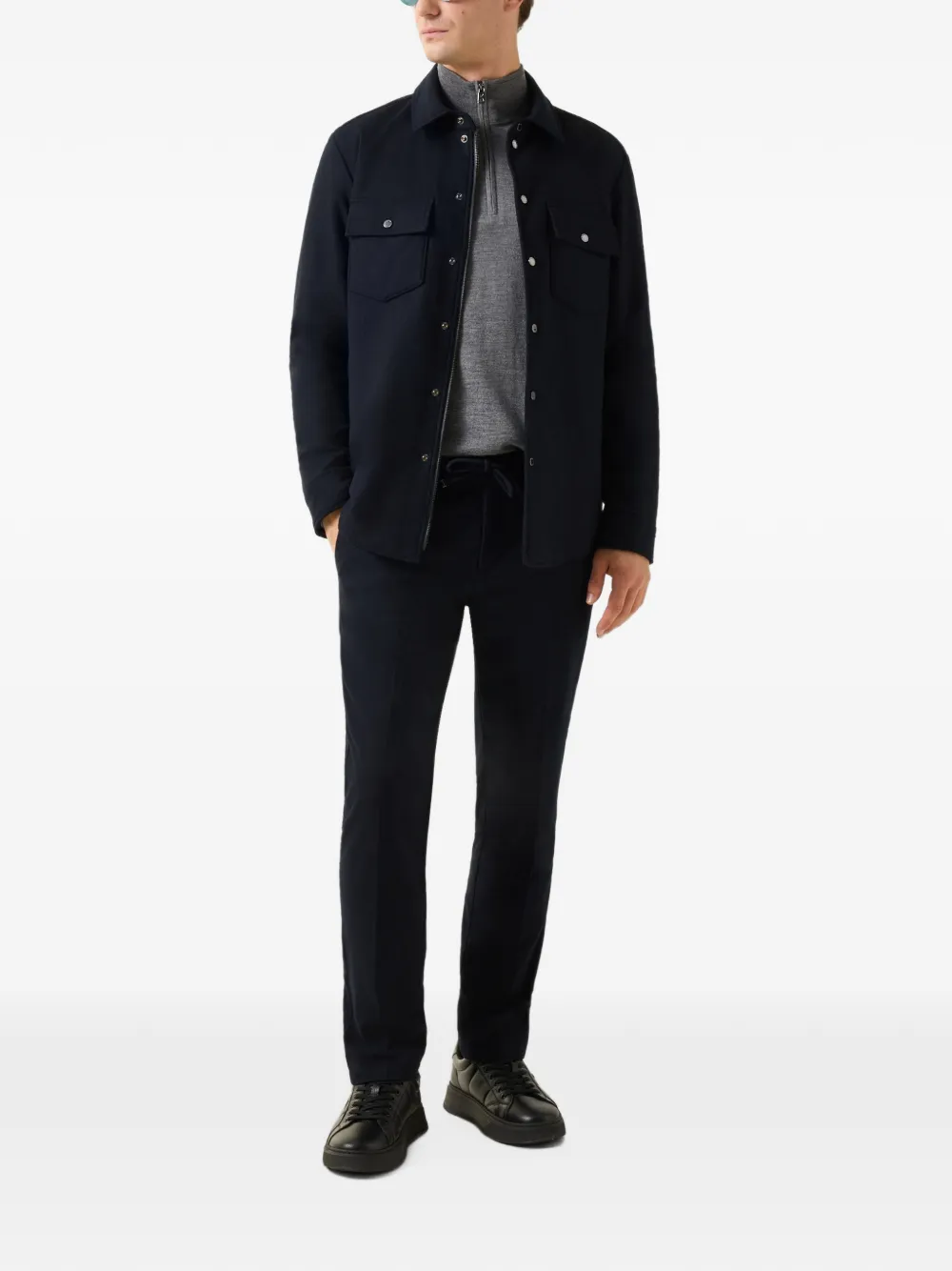 BOGNER Riley Business pressed-crease trousers Blauw
