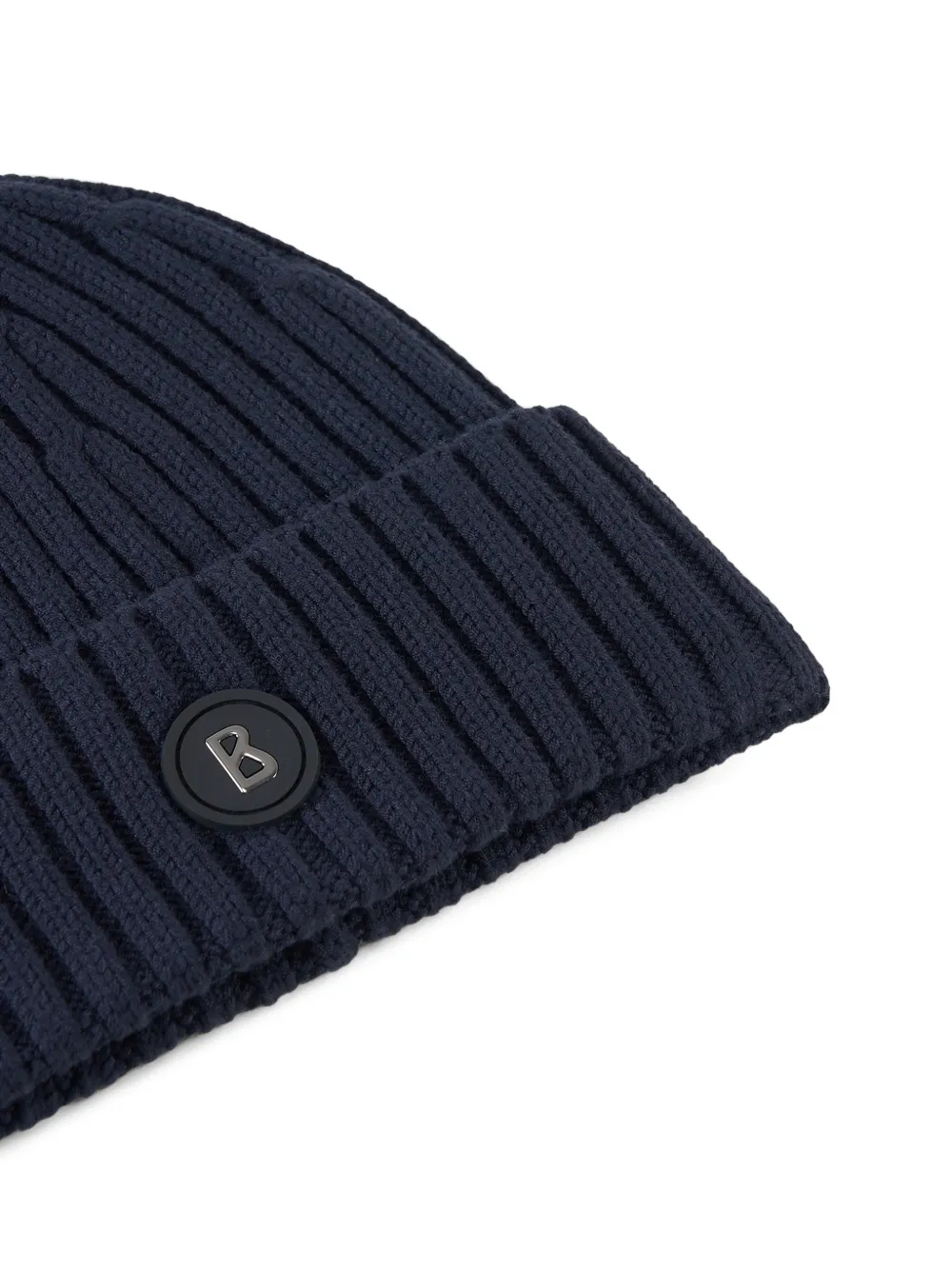 BOGNER Bony ribbed cable-knit beanie hat Blauw