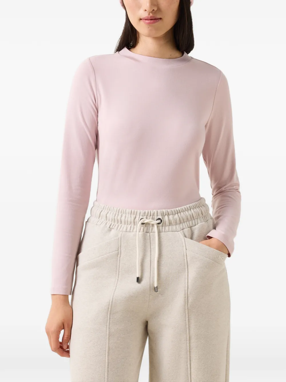 BOGNER Alexi logo-stitch T-shirt Roze