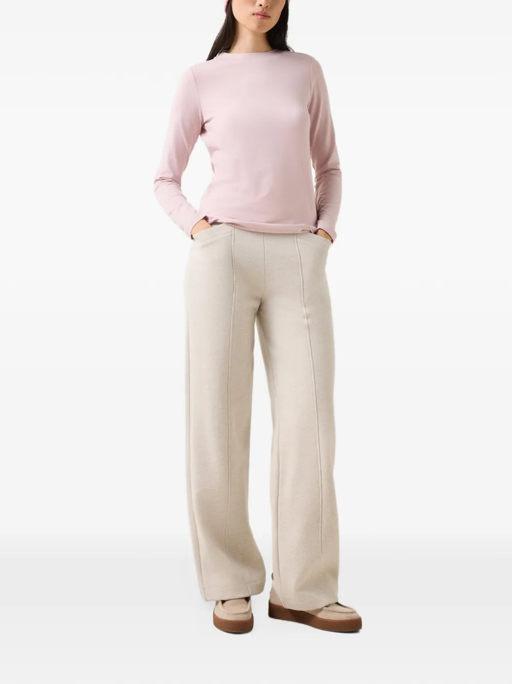 BOGNER Alexi logo-stitch T-shirt Roze