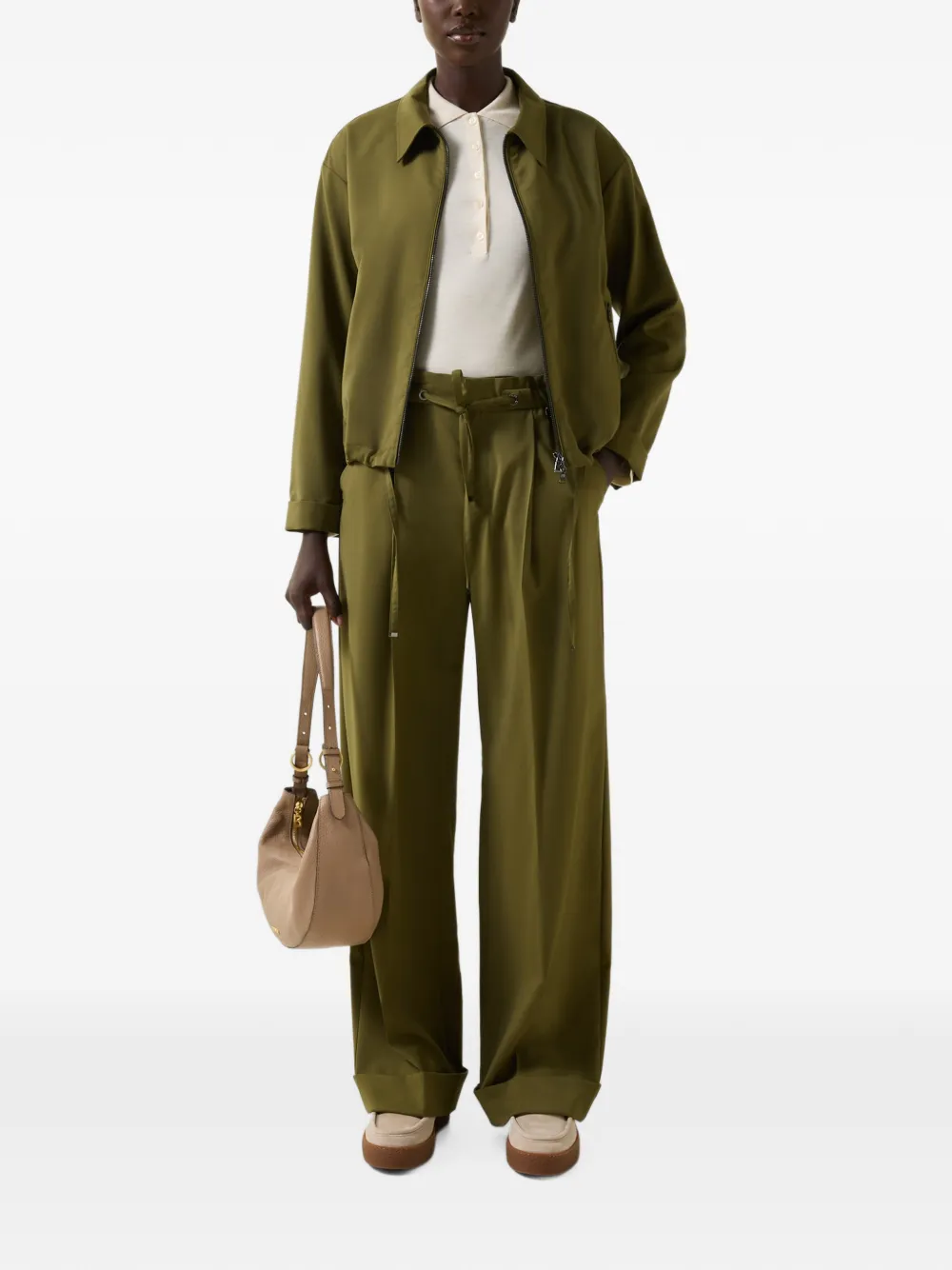 BOGNER Elody virgin-wool zip-up shirt jacket Groen
