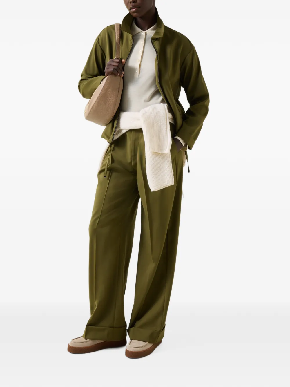 BOGNER Elody virgin-wool zip-up shirt jacket Groen