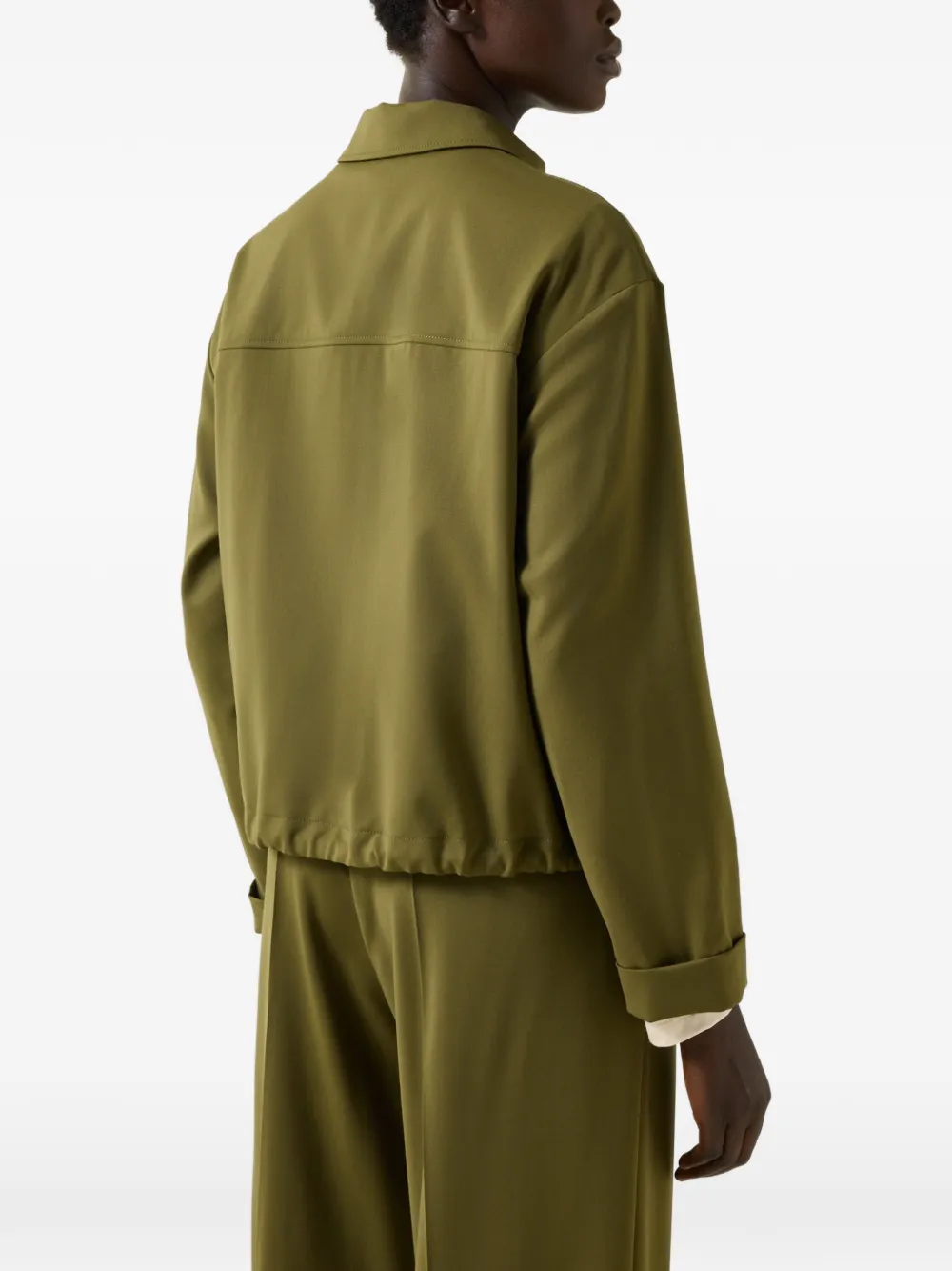 BOGNER Elody virgin-wool zip-up shirt jacket Groen