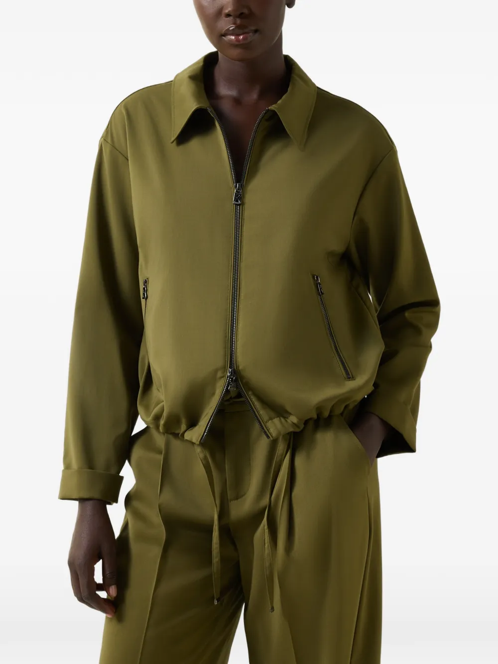 BOGNER Elody virgin-wool zip-up shirt jacket Groen