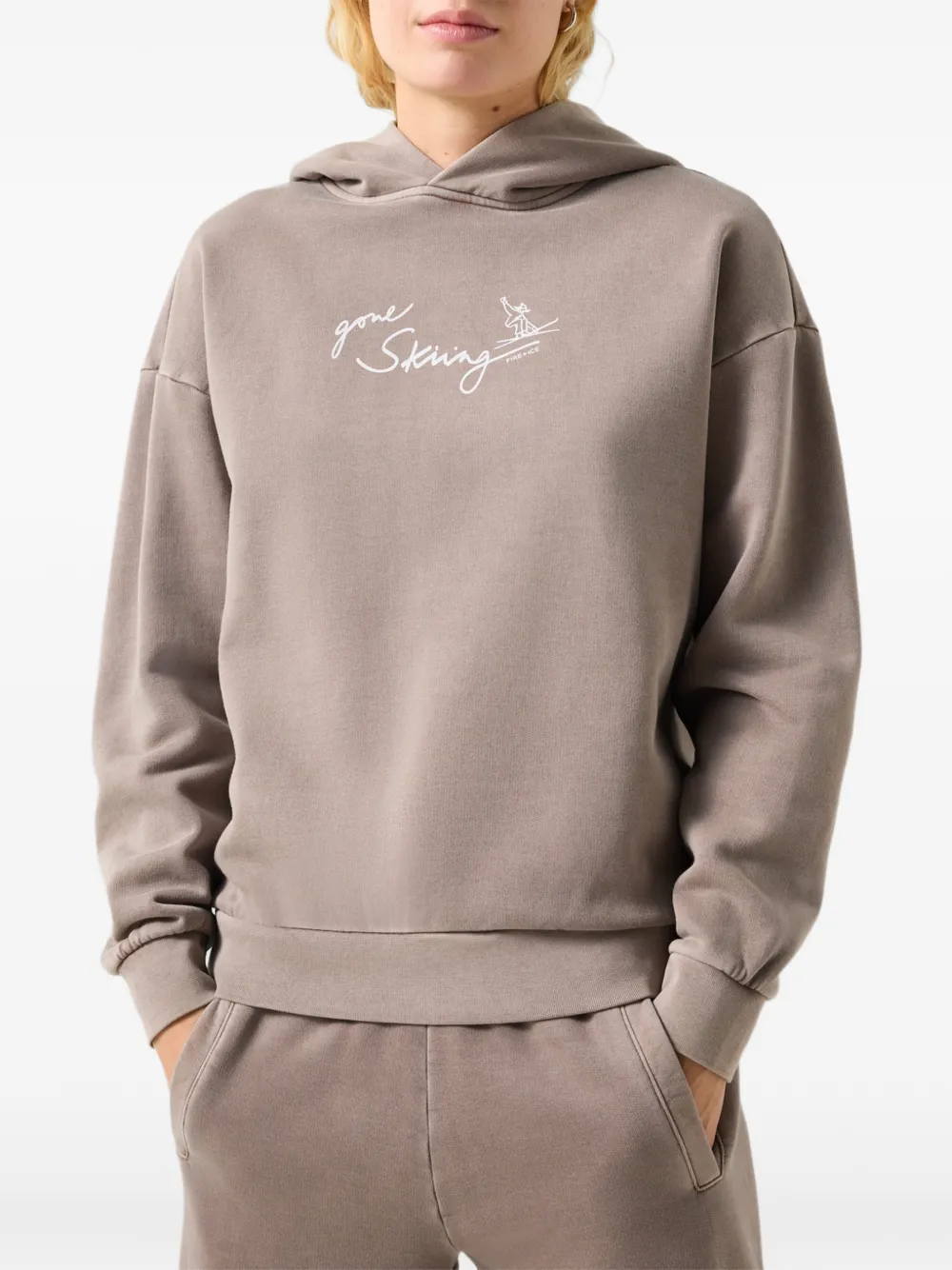 BOGNER FIRE+ICE Sibel logo-print cotton hoodie Beige