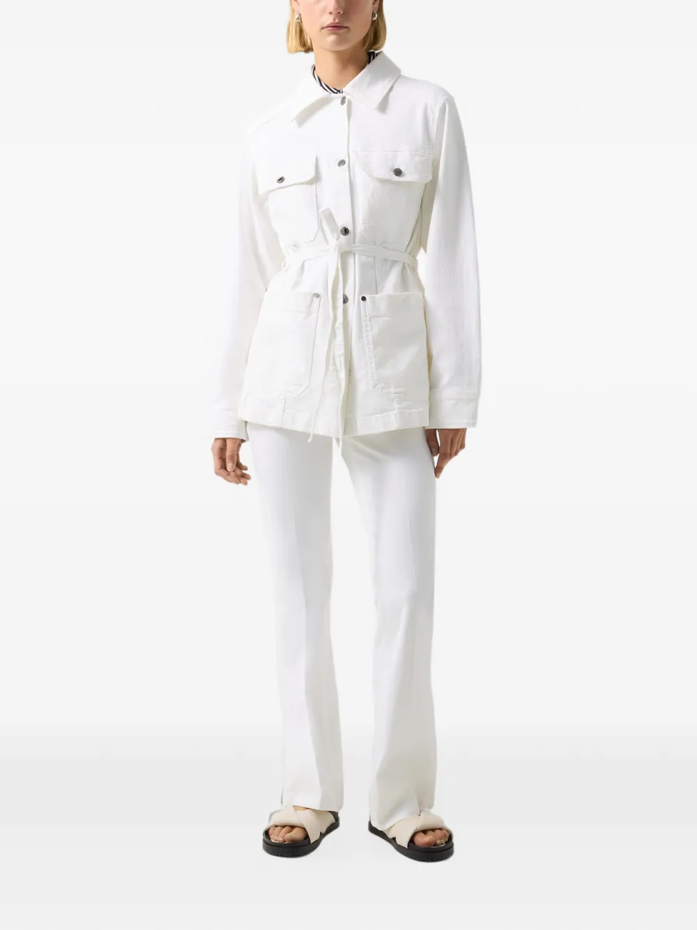 BOGNER Pelin belted denim jacket Wit