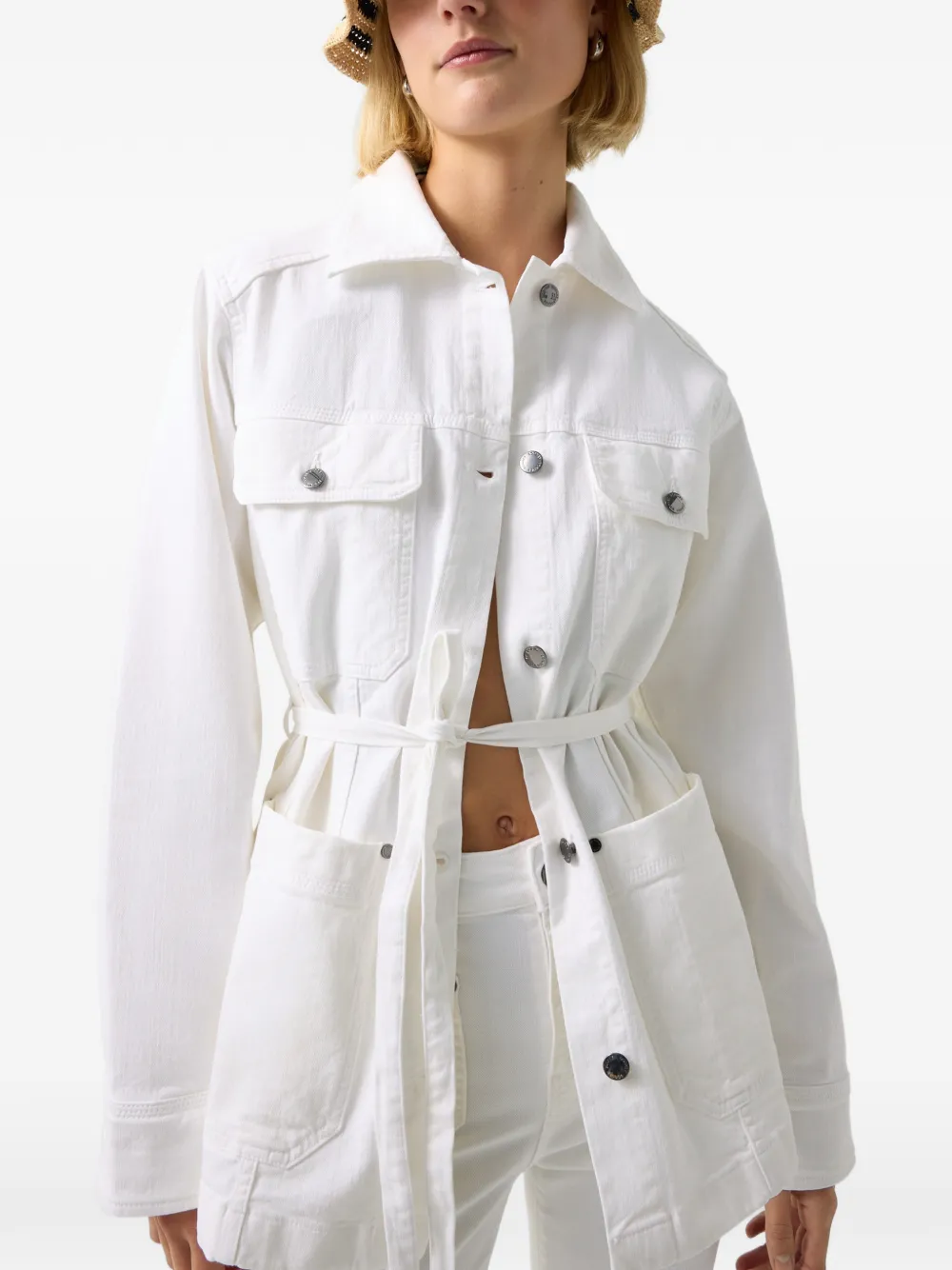 BOGNER Pelin belted denim jacket Wit