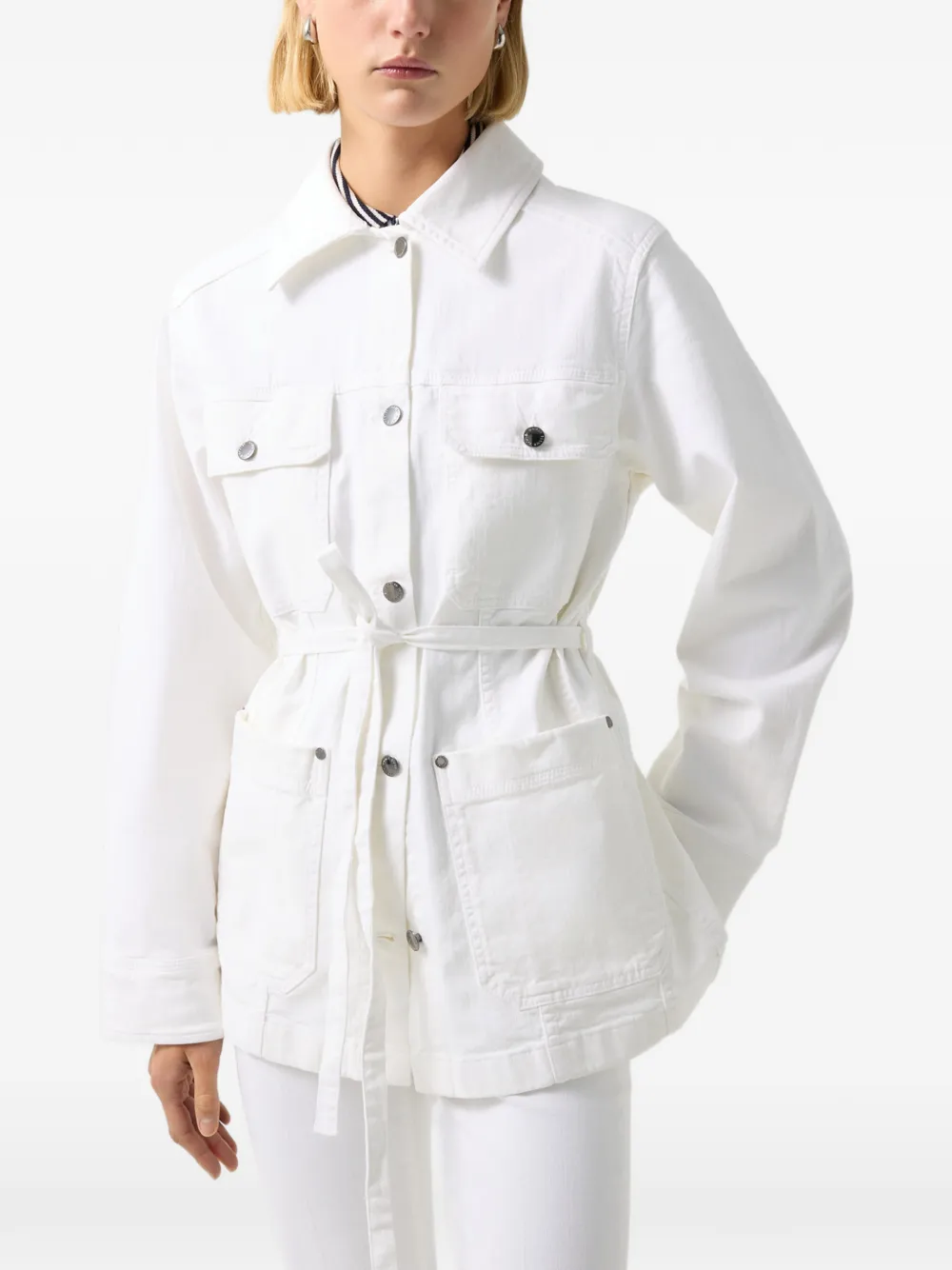 BOGNER Pelin belted denim jacket - Weiß