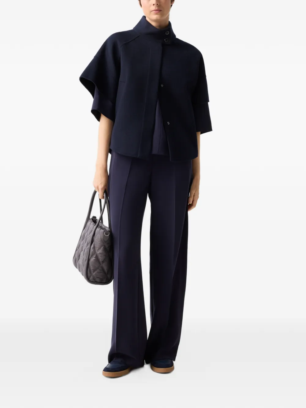 BOGNER Enny pleated crêpe trousers Blauw