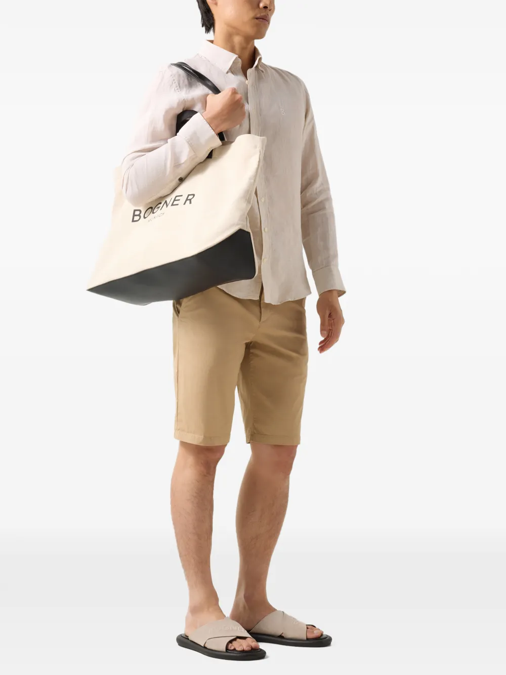 BOGNER Cole drawstring twill shorts Beige