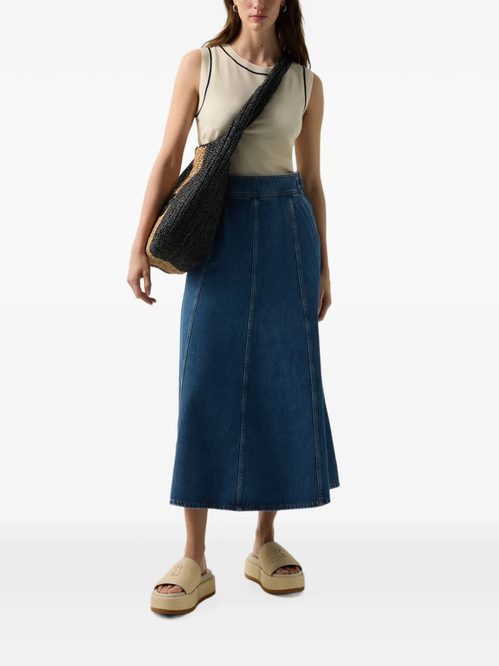 BOGNER Naila A-line midi skirt Blauw