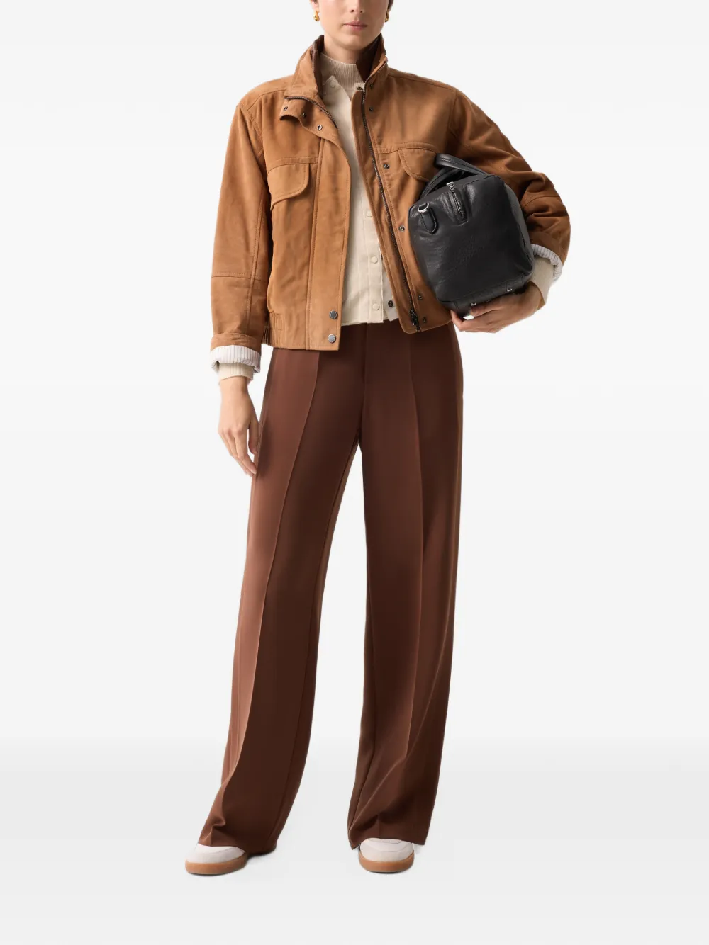 BOGNER Tanja ribbed-knit raglan-sleeve cardigan Beige
