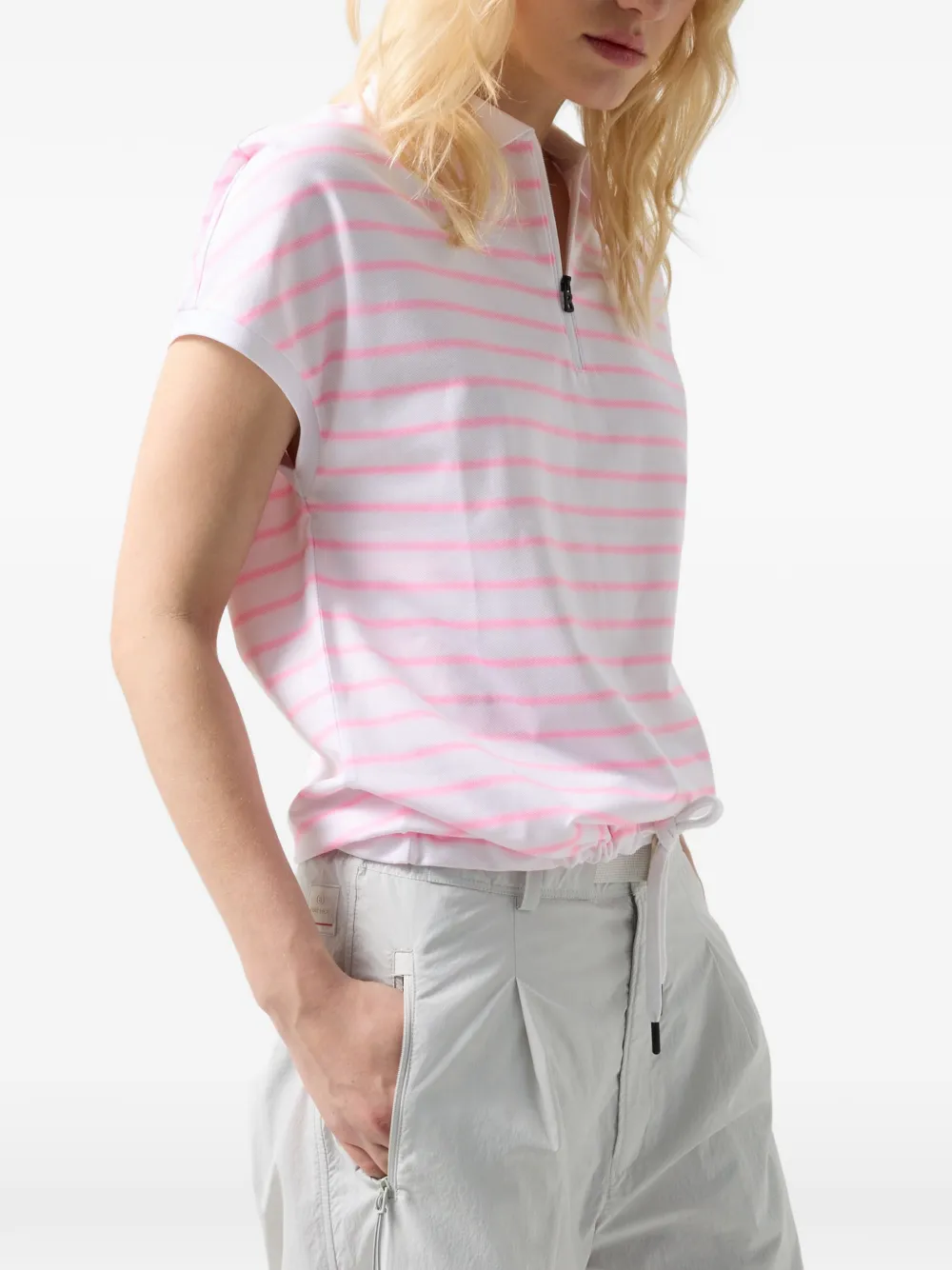BOGNER FIRE+ICE Gaja striped piqué polo shirt Wit
