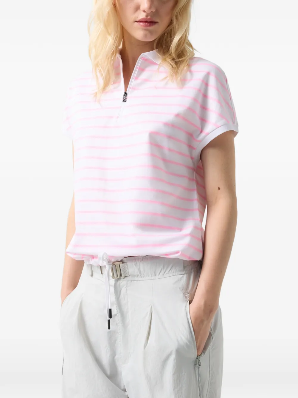 BOGNER FIRE+ICE Gaja striped piqué polo shirt Wit