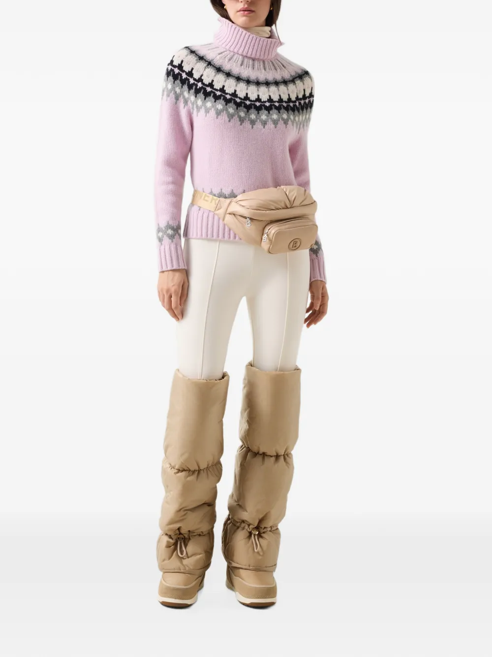 BOGNER Ingrid fair-isle sweater Roze