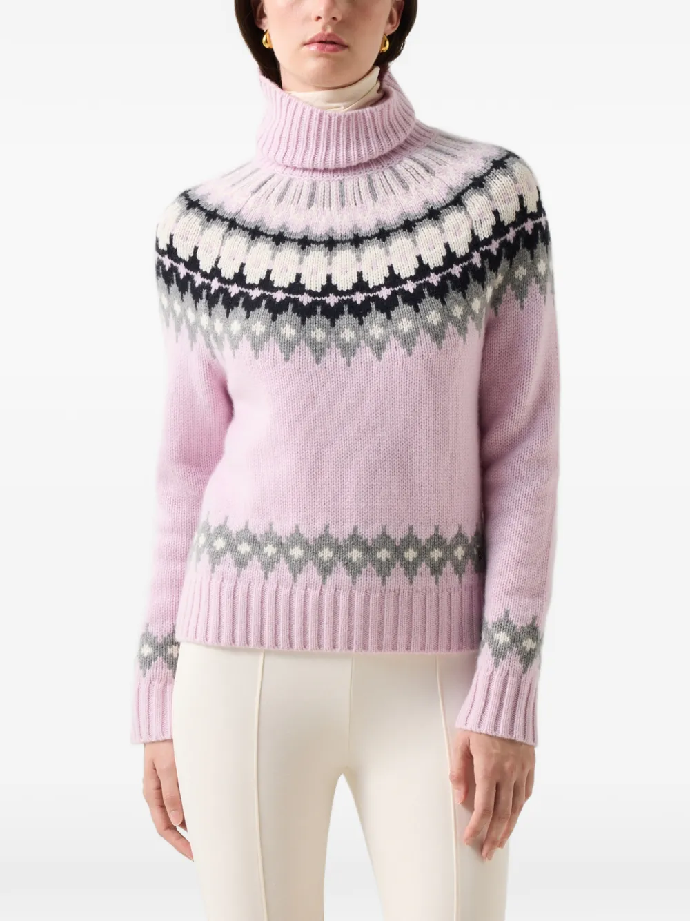 BOGNER Ingrid fair-isle sweater Roze