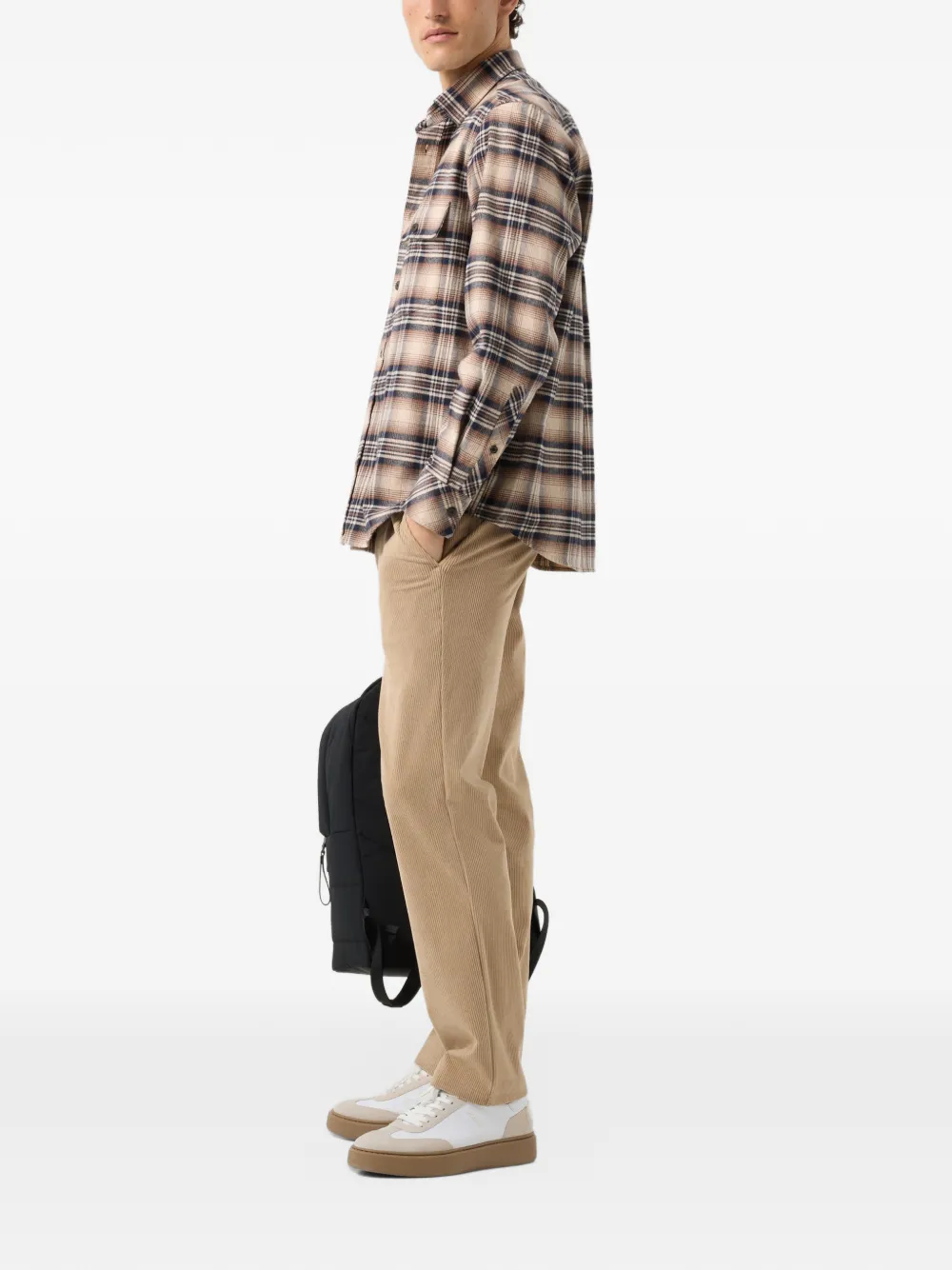 BOGNER Heiko plaid flannel shirt Beige