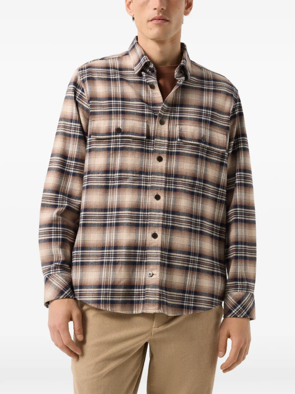 BOGNER Heiko plaid flannel shirt Beige