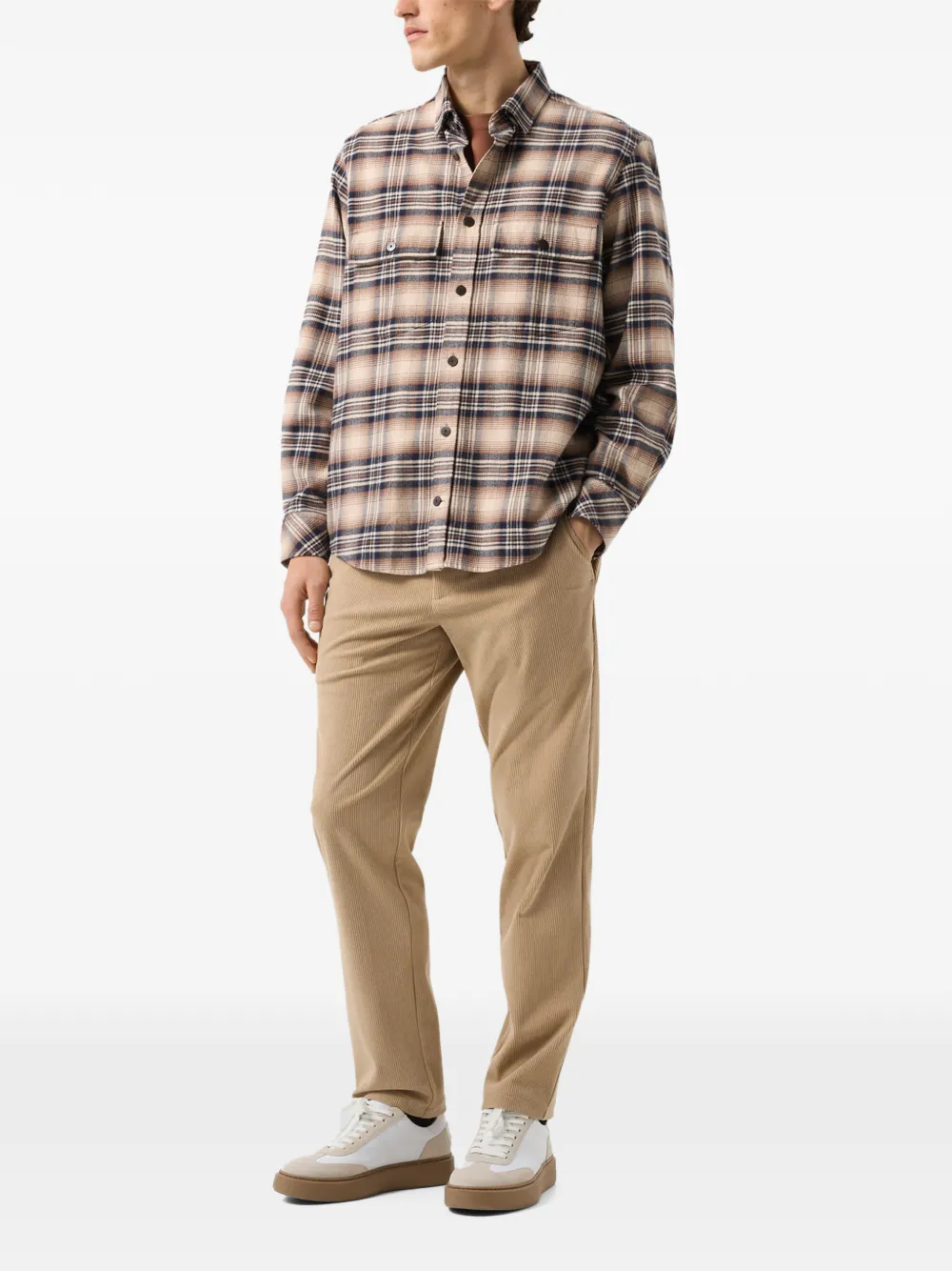 BOGNER Heiko plaid flannel shirt Beige