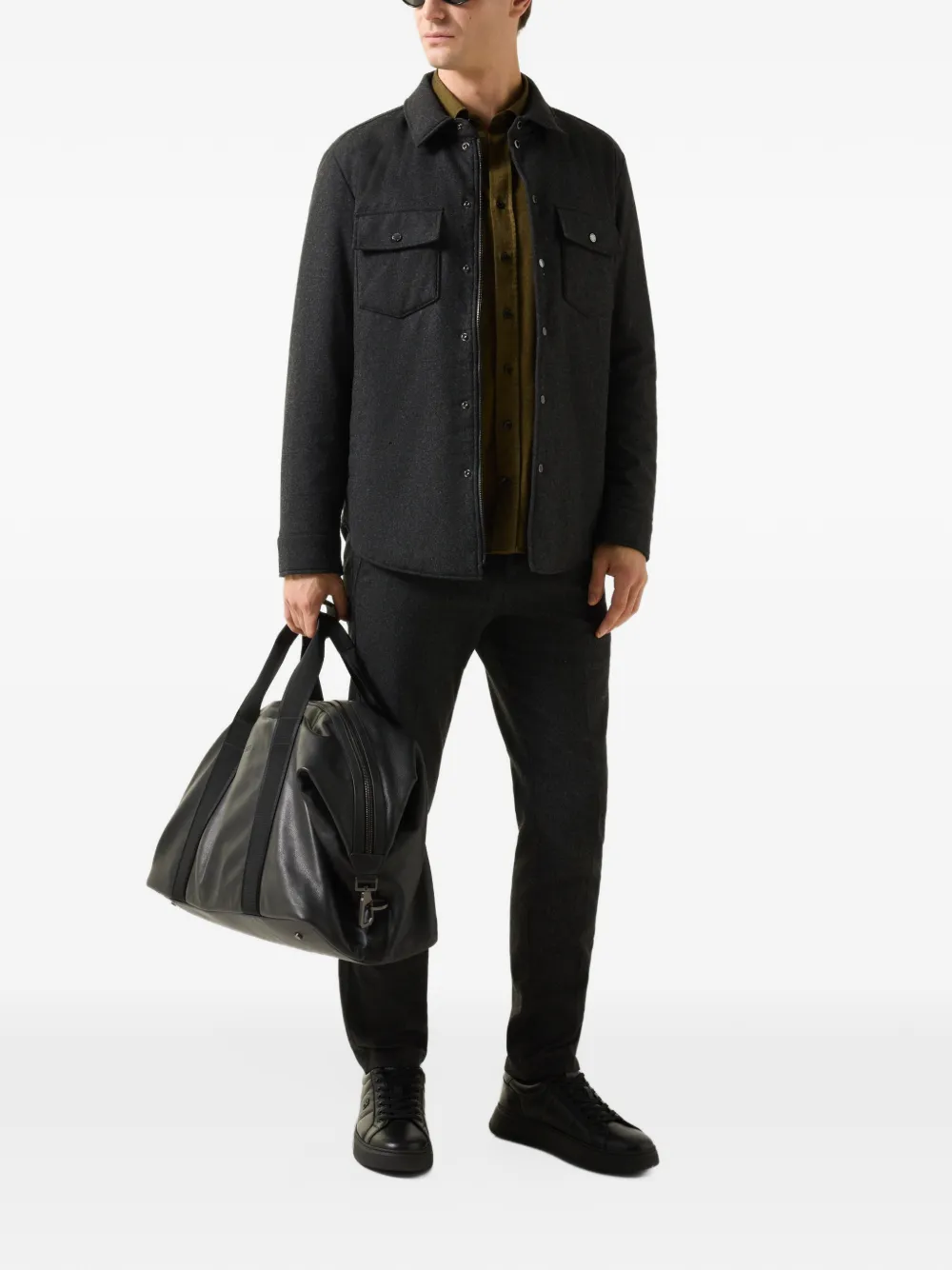 BOGNER Riley Business pressed-crease trousers Grijs