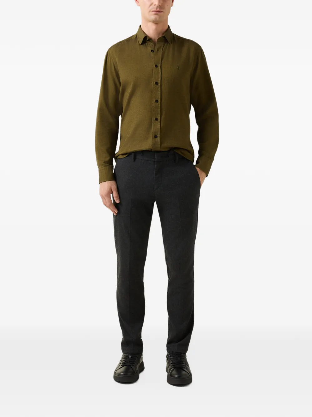 BOGNER Riley Business pressed-crease trousers Grijs