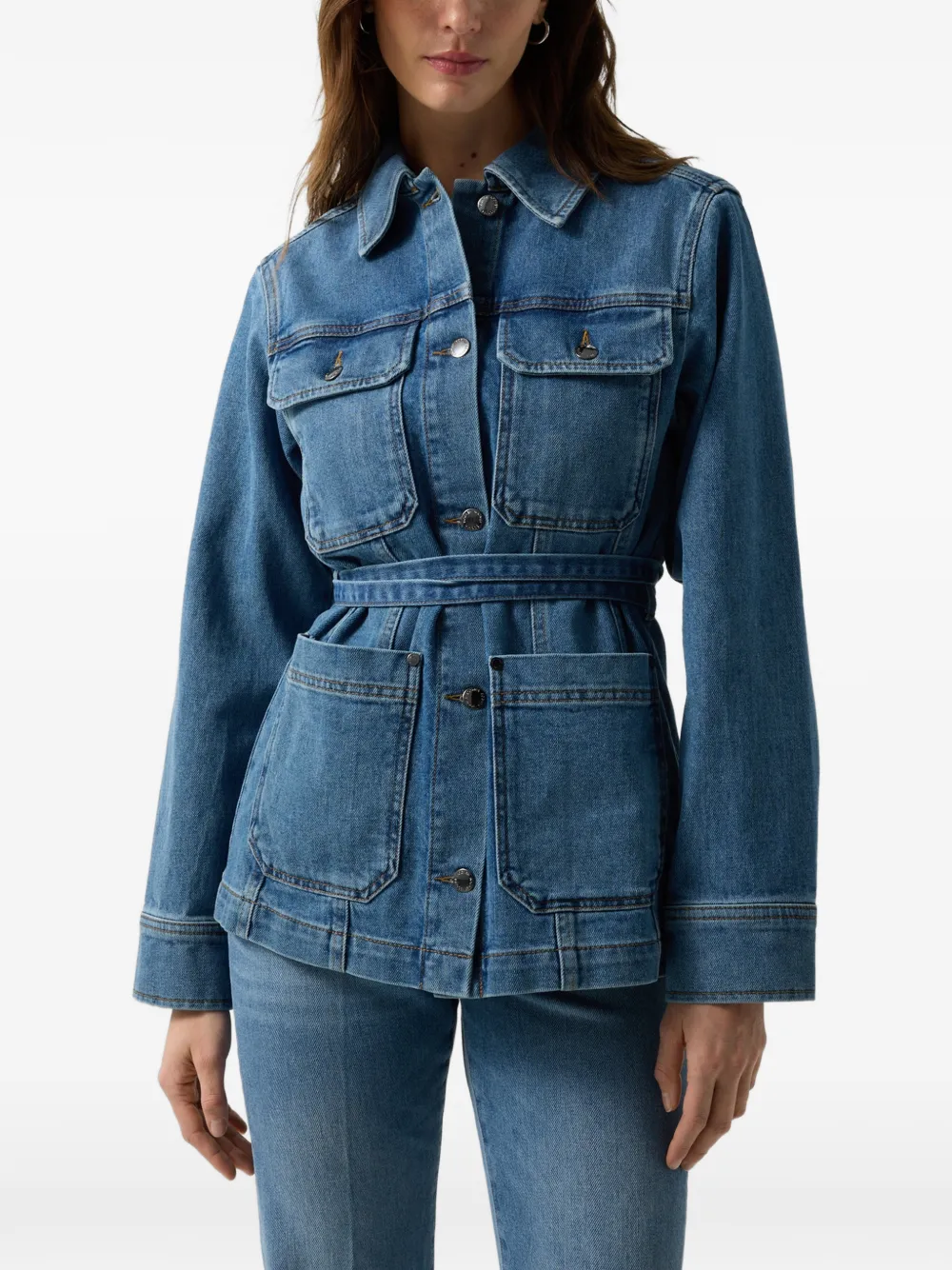 BOGNER Pelin belted denim jacket Blauw