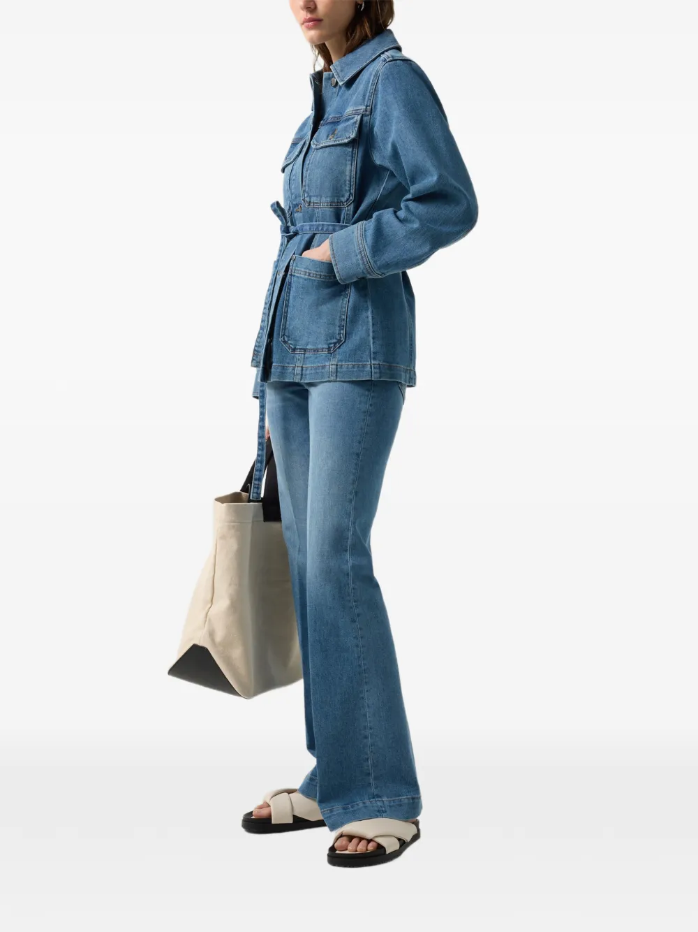 BOGNER Pelin belted denim jacket Blauw