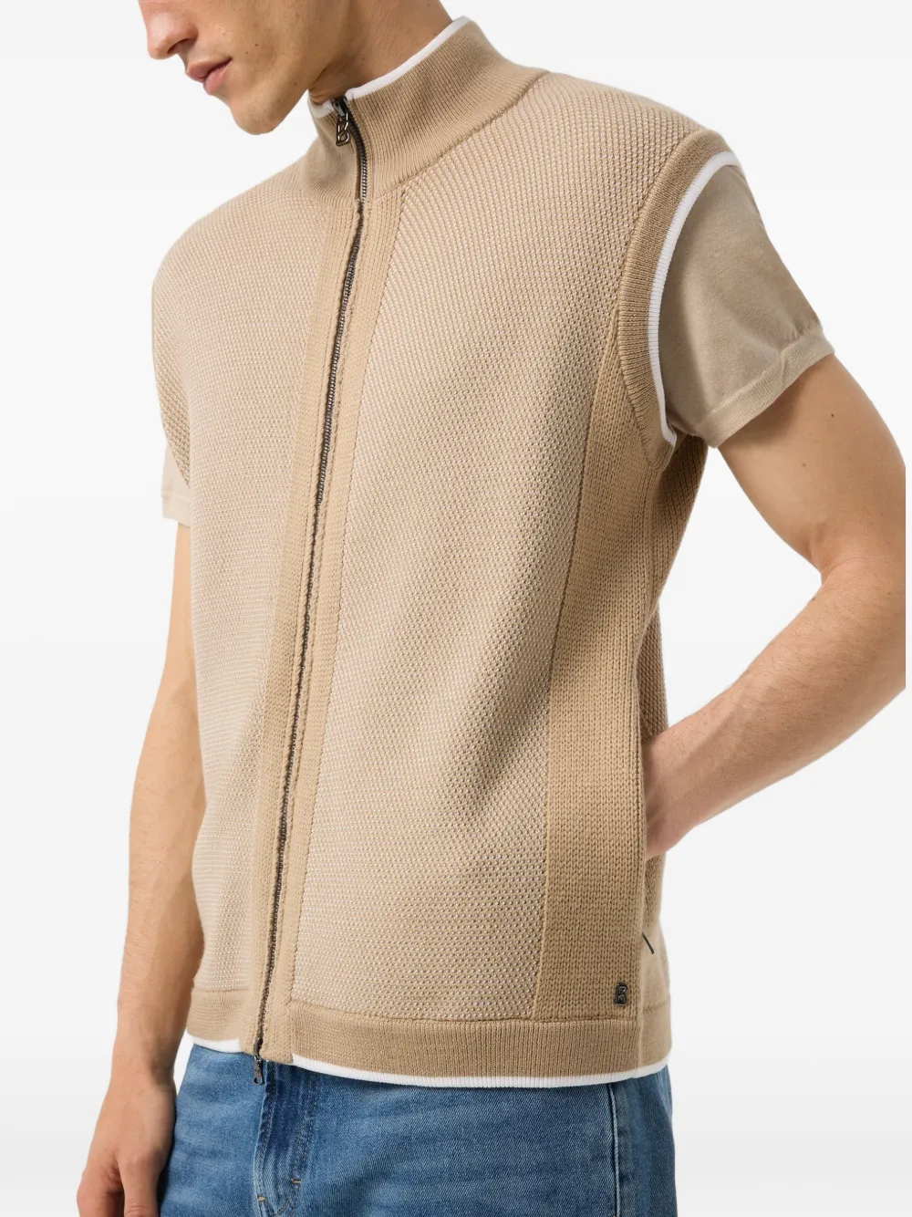 BOGNER Enzo gebreid vest Beige