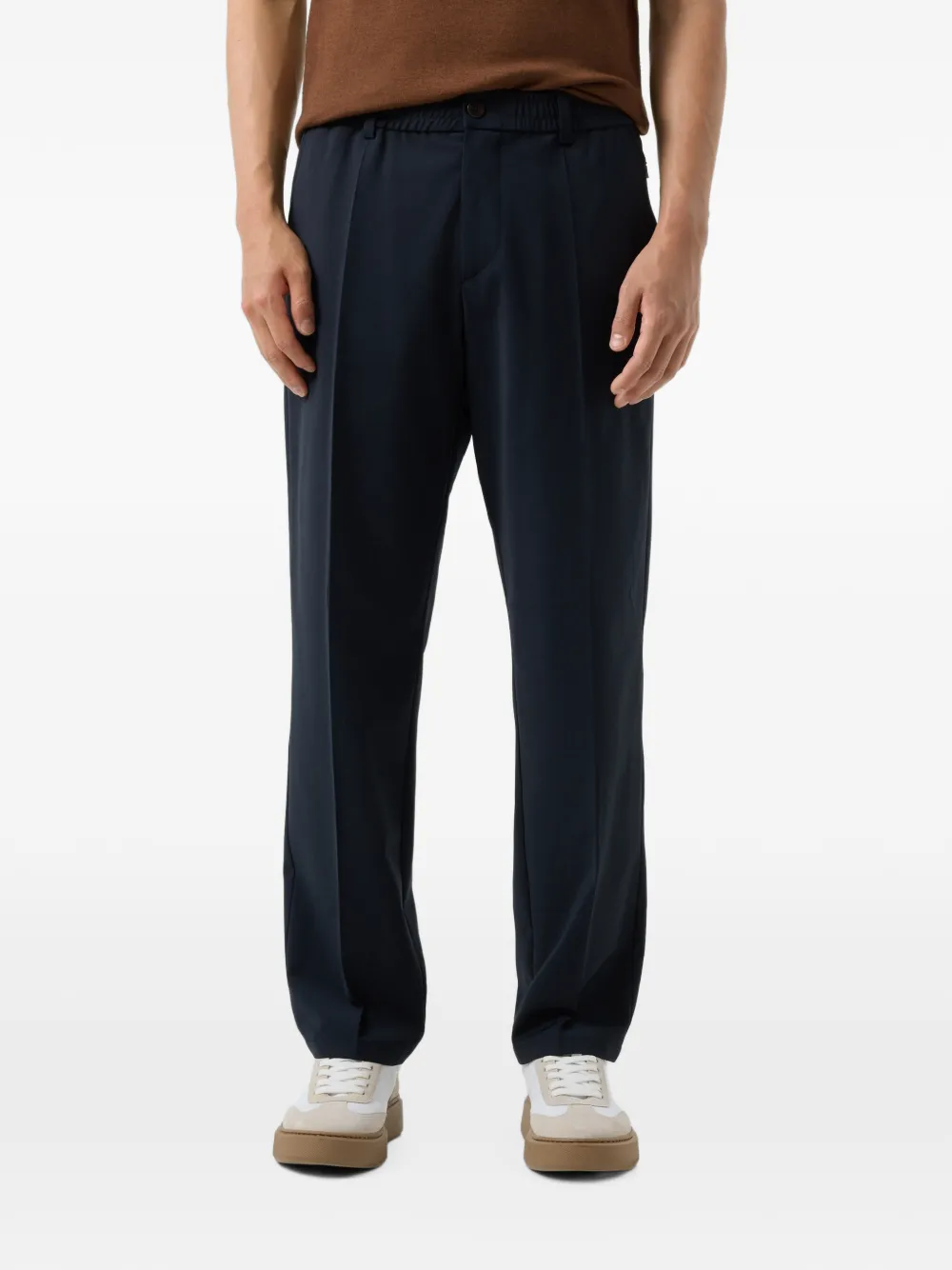 BOGNER Marcus pressed-crease straight-leg trousers Blauw