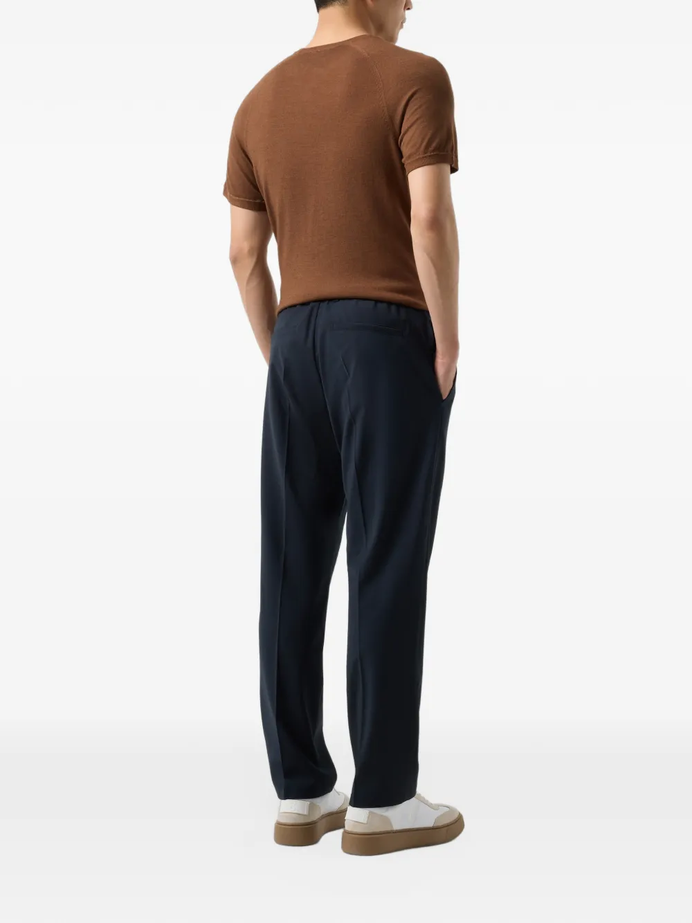 BOGNER Marcus pressed-crease straight-leg trousers Blauw