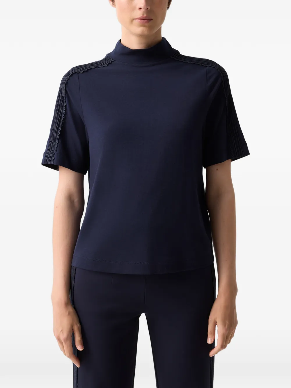 BOGNER lace-trimmed T-shirt Blauw