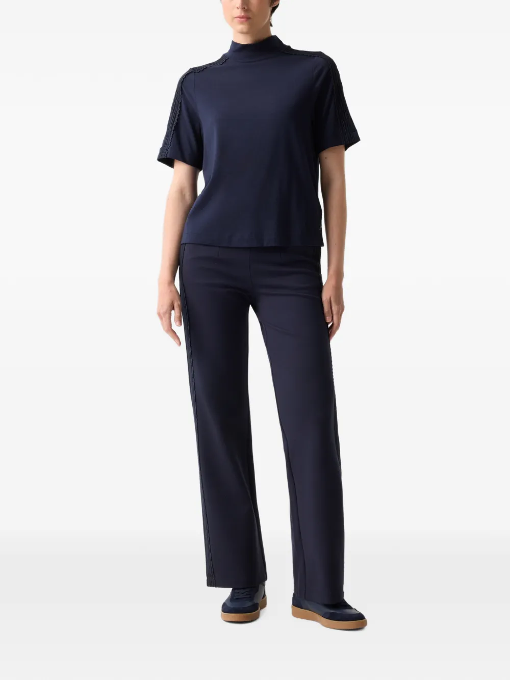 BOGNER lace-trimmed T-shirt Blauw