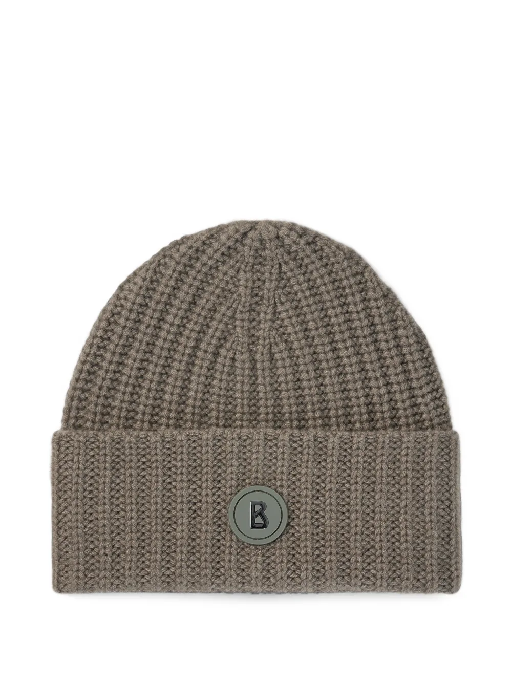 BOGNER Kilian logo-patch ribbed-knit beanie hat - Grau