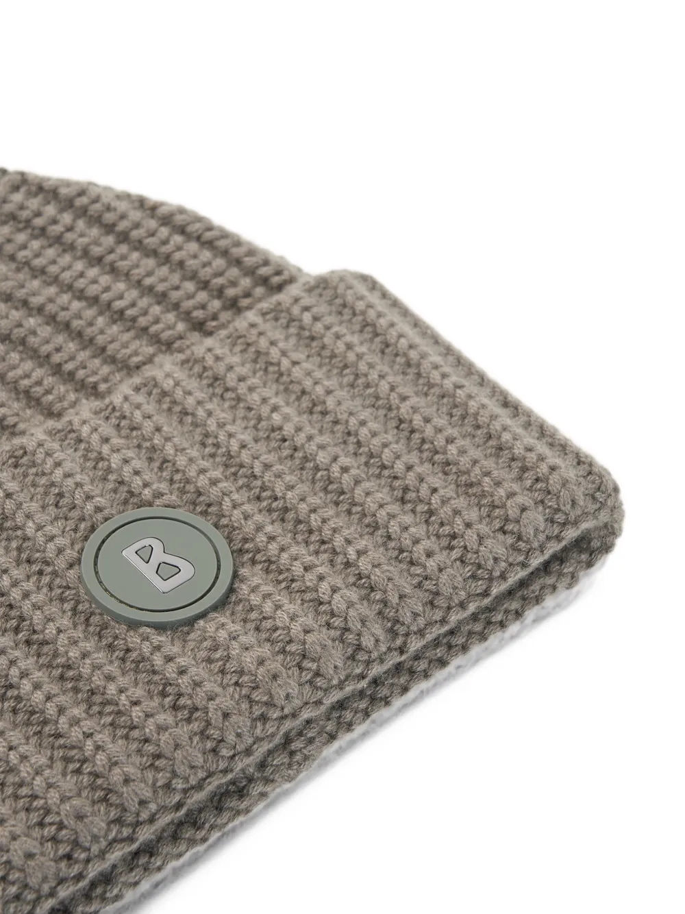 BOGNER Kilian logo-patch ribbed-knit beanie hat Grijs