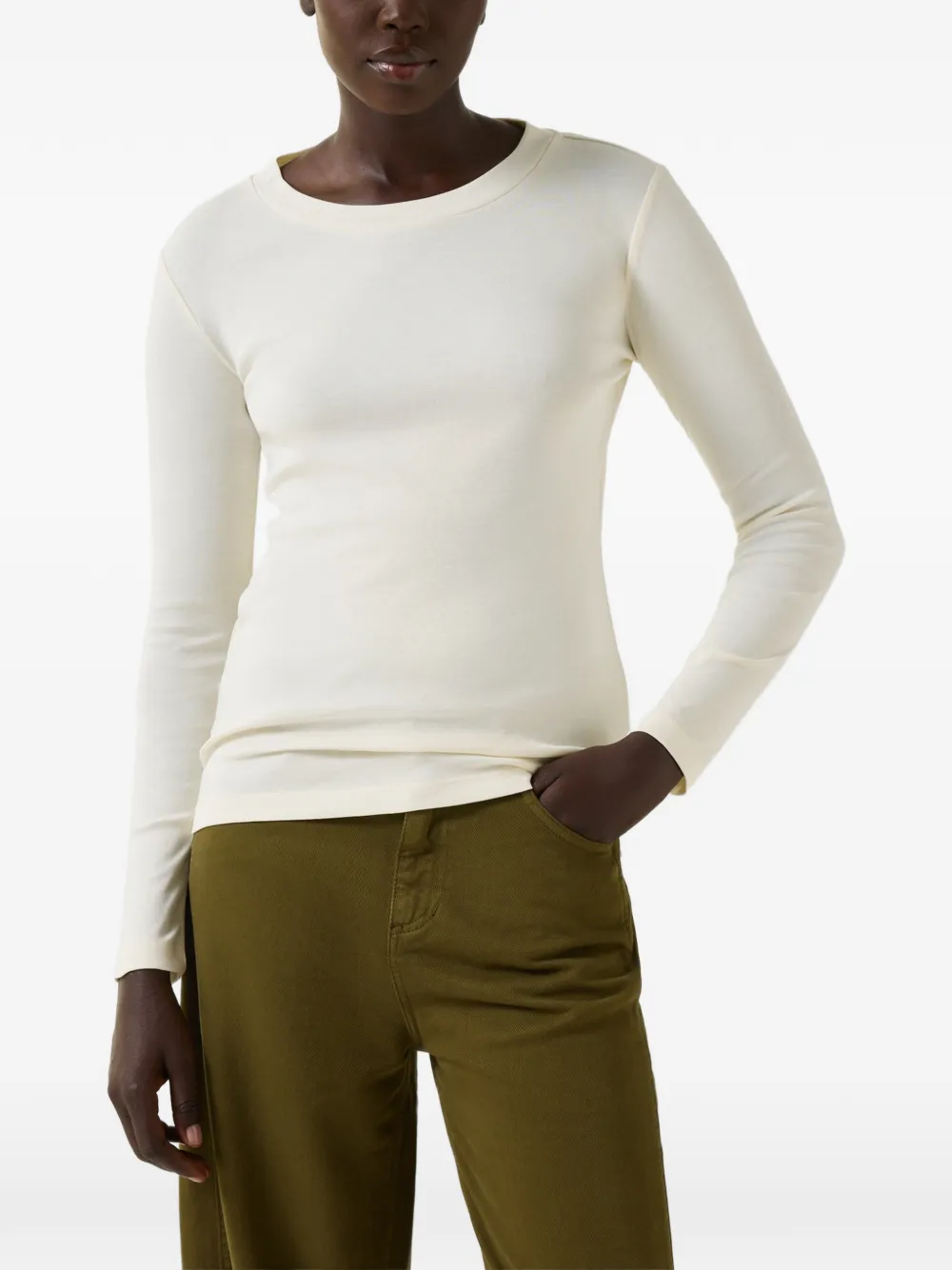 BOGNER Nikini long-sleeve cotton T-shirt Beige