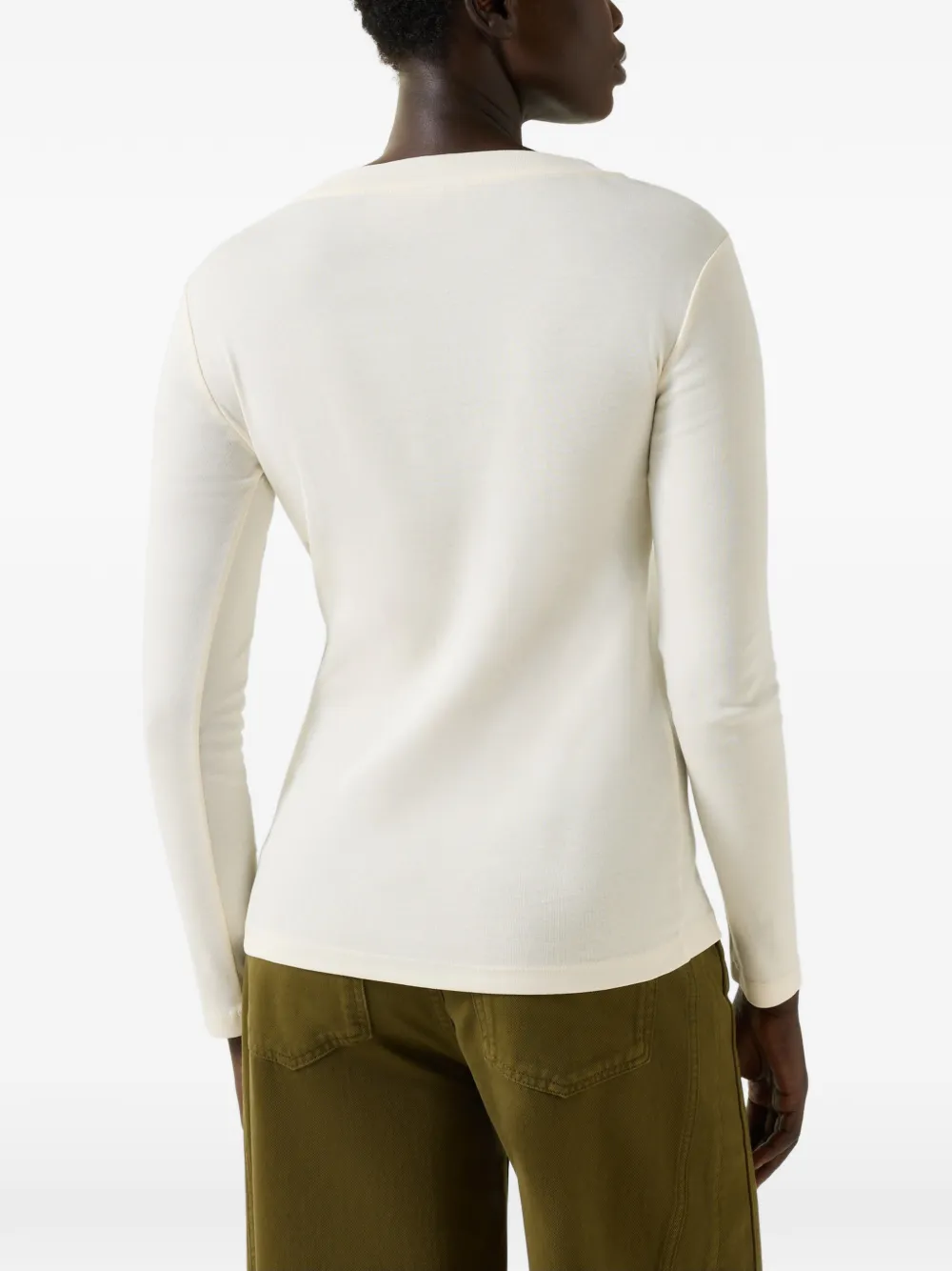 BOGNER Nikini long-sleeve cotton T-shirt Beige