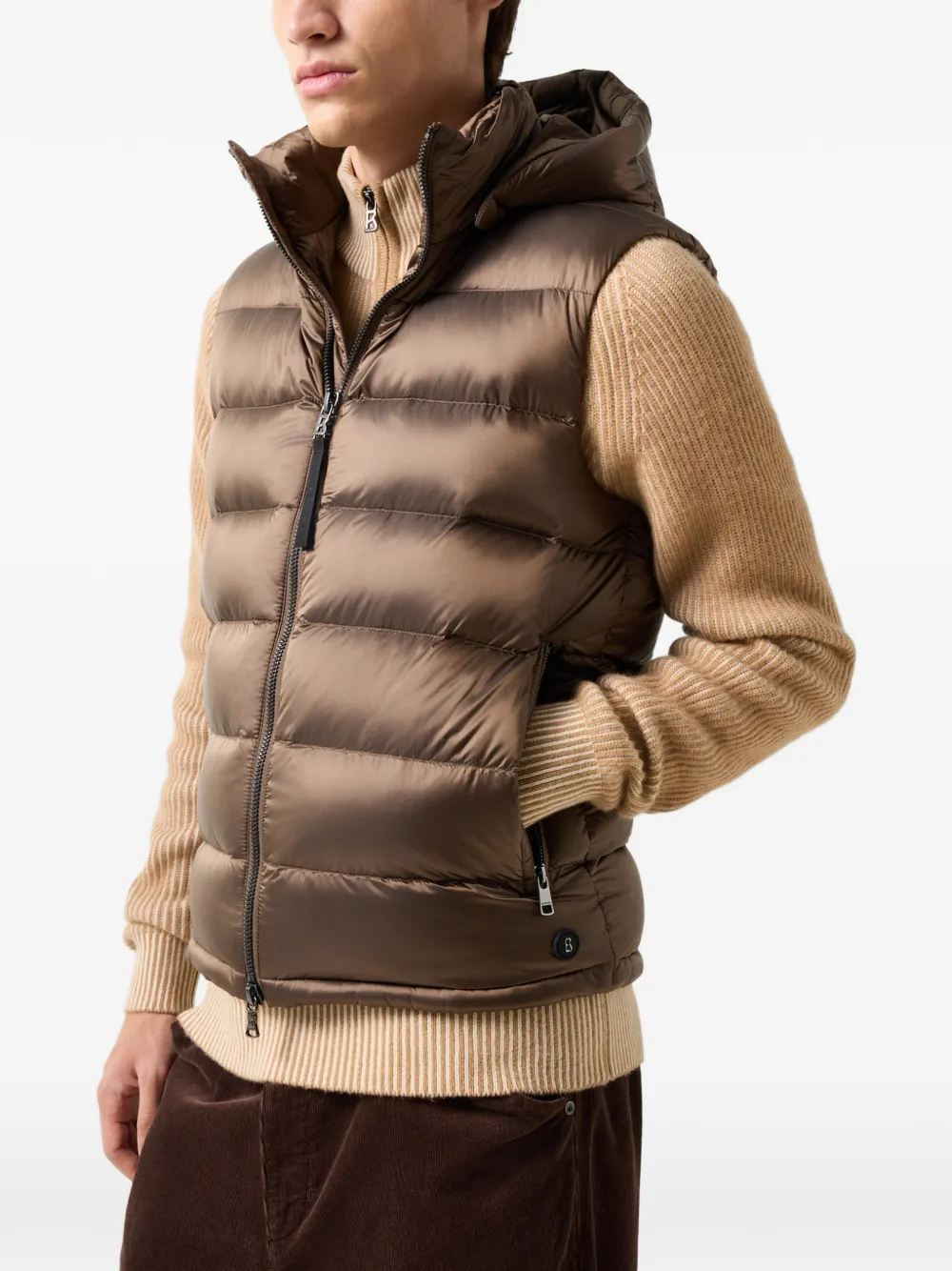BOGNER Holger quilted gilet Bruin