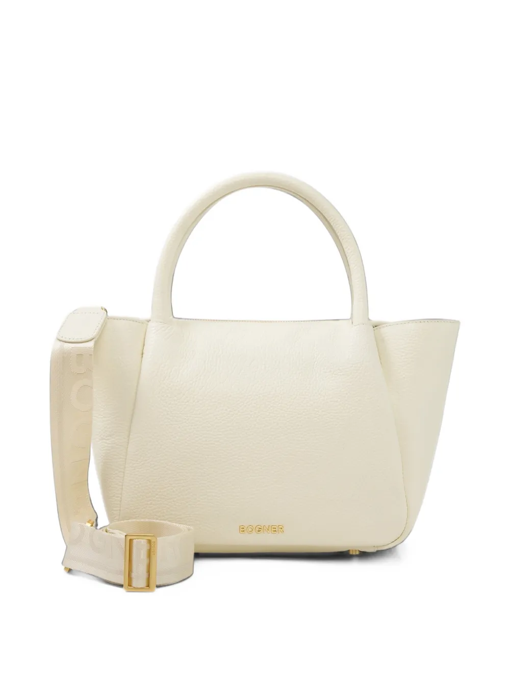 BOGNER mini Wallis Raja grained leather tote bag Wit