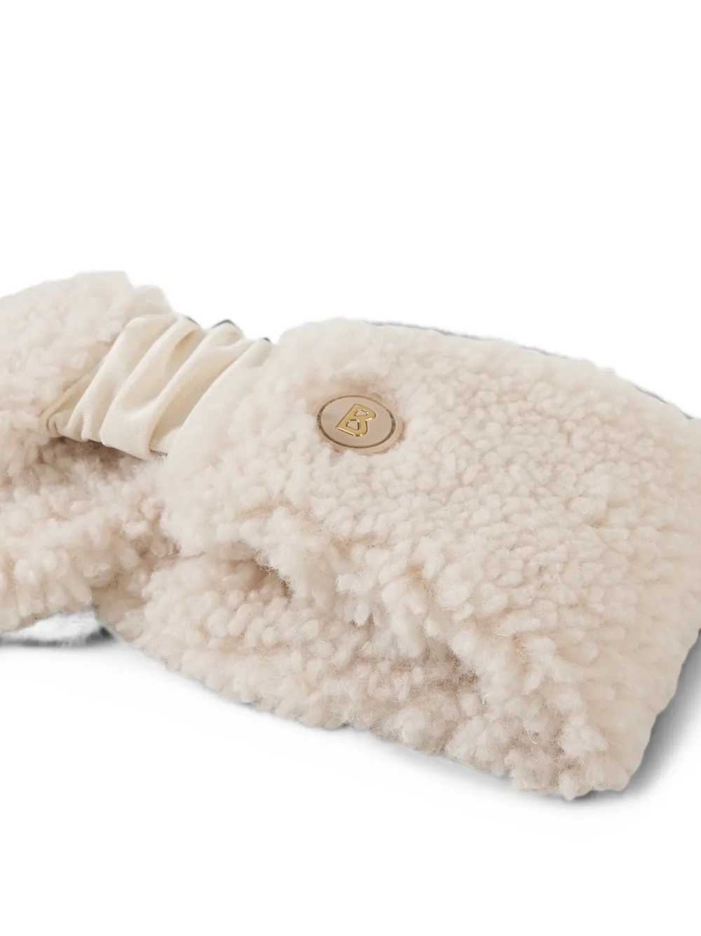 BOGNER Justy knotted teddy-fleece headband Beige