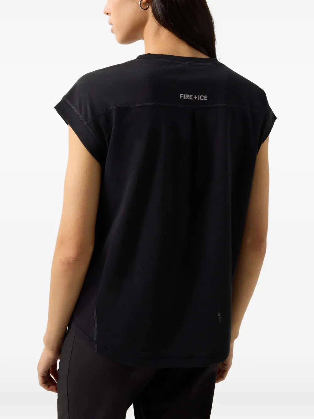BOGNER FIRE+ICE Dahlia pleated T-shirt Zwart