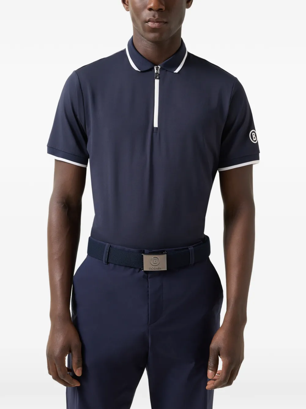 BOGNER Cody zip-fastening polo shirt Blauw