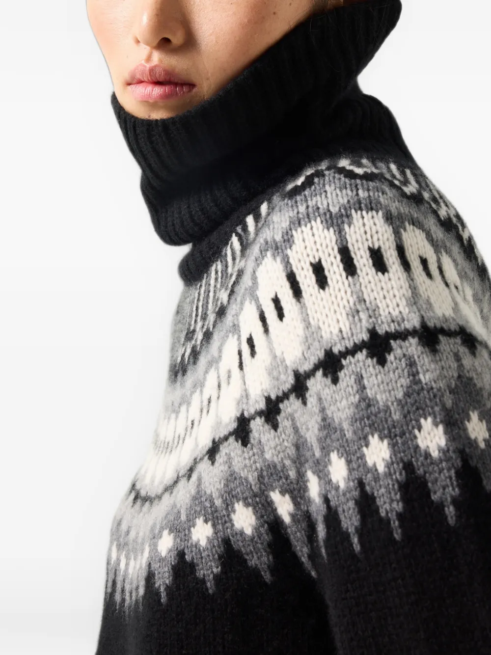 BOGNER Ingrid jacquard-knit sweater Zwart