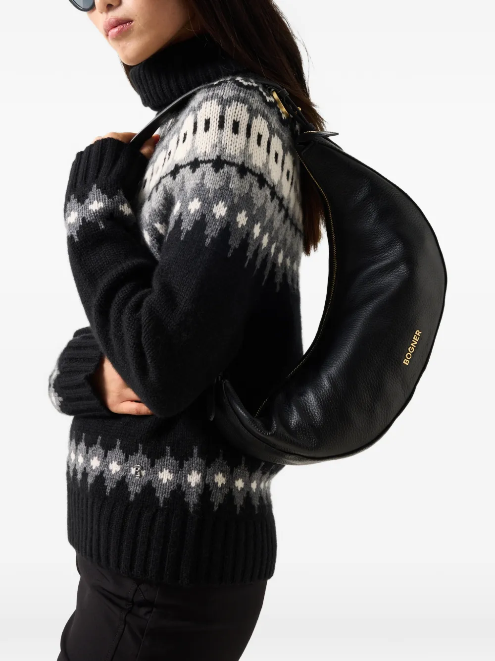 BOGNER Ingrid jacquard-knit sweater Zwart