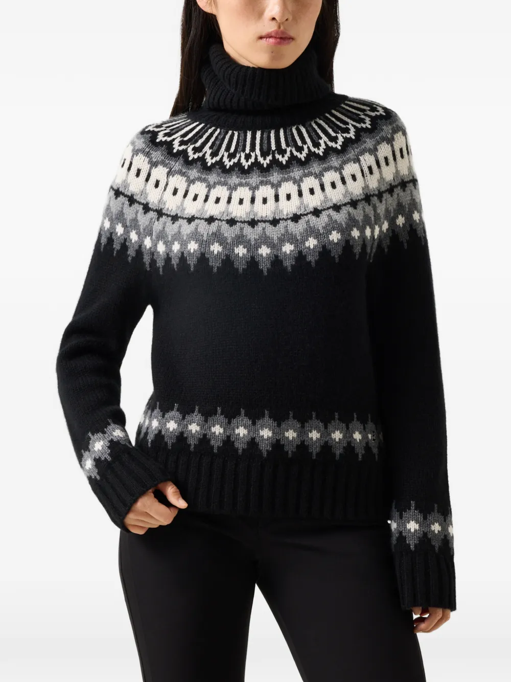 BOGNER Ingrid jacquard-knit sweater Zwart