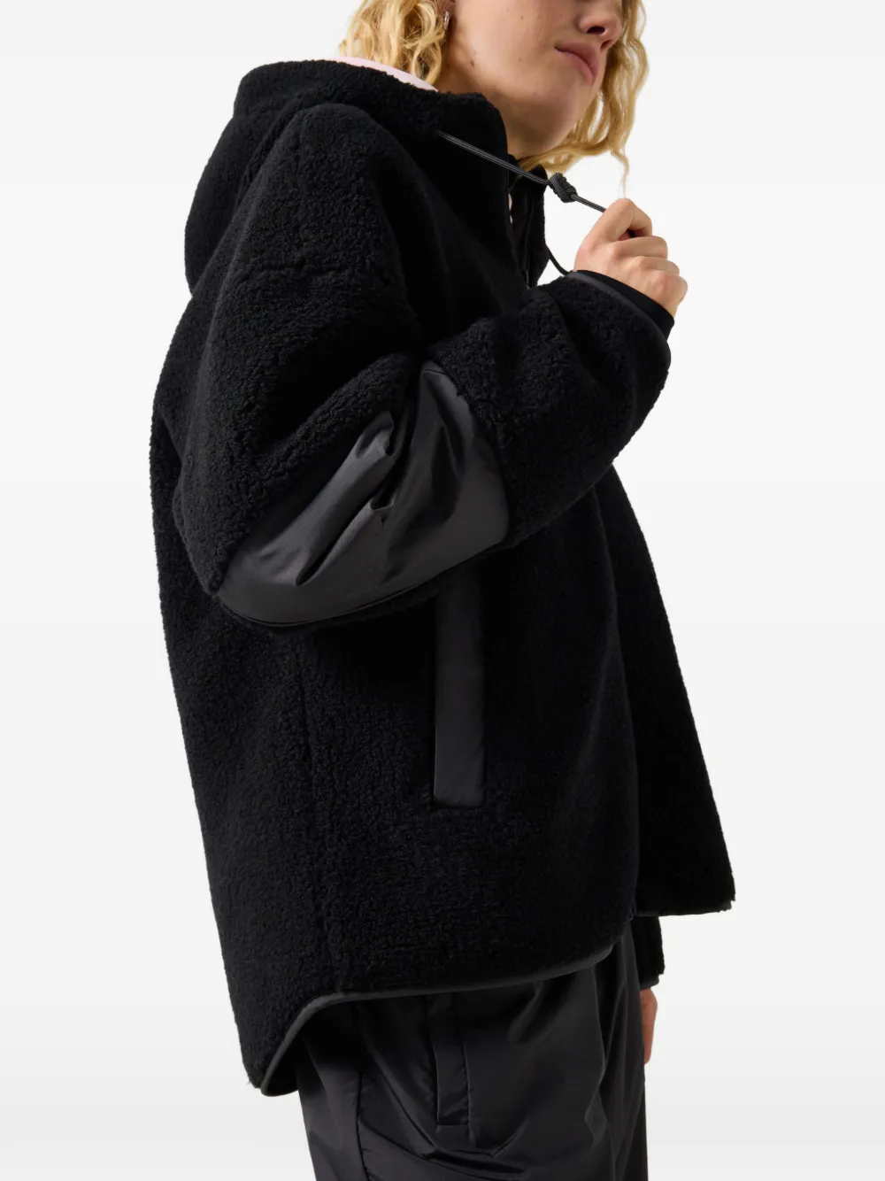 BOGNER FIRE+ICE Noera panelled teddy-texture jacket Zwart