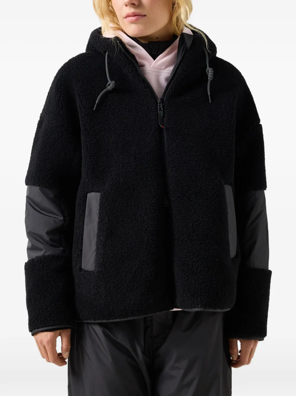 BOGNER FIRE+ICE Noera panelled teddy-texture jacket Zwart